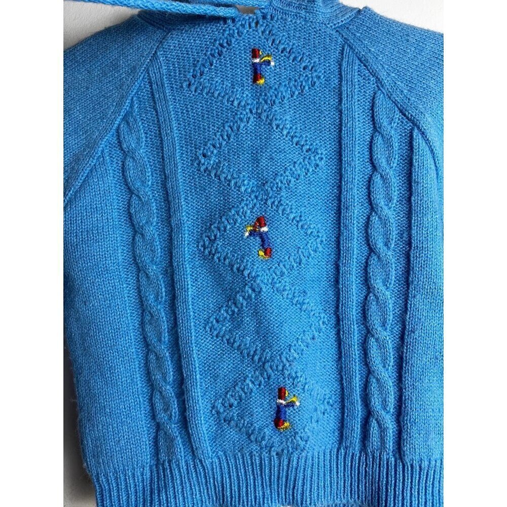 vintage tiny tots blue ski sweater 18 months - Picture 3 of 10